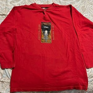 Harley Davidson Embroidered Patch Snap Button Long Sleeve Shirt Size M 2000’s